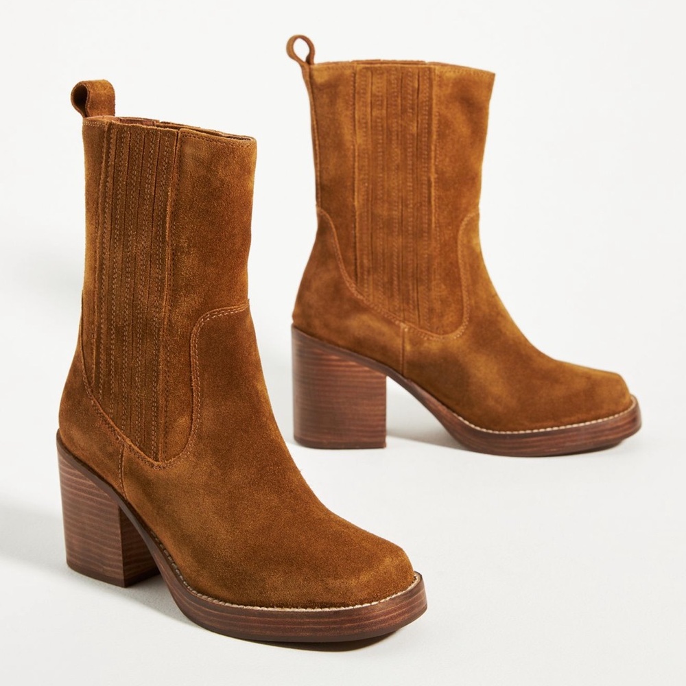 Seychelles Tan Suede Heeled Boots